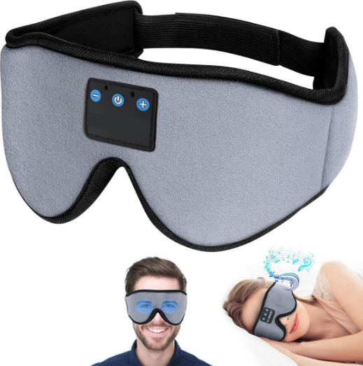 3D Eye Mask Music Play Sleeping Headphones with Built-In HD Speaker Mask for Sleep Headphones Bluetooth