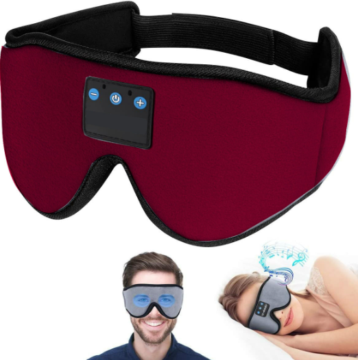 3D Eye Mask Music Play Sleeping Headphones with Built-In HD Speaker Mask for Sleep Headphones Bluetooth