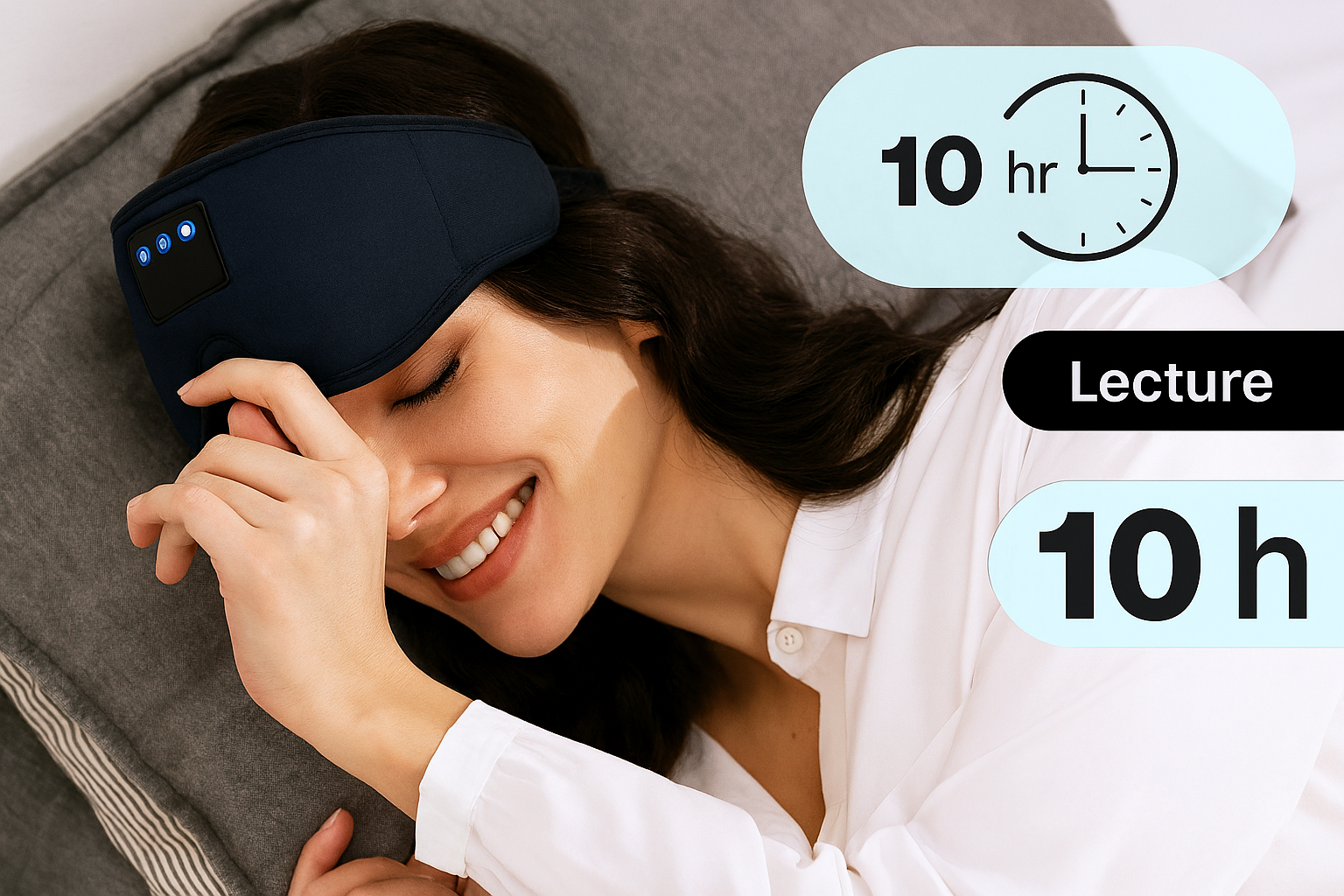 3D Eye Mask Music Play Sleeping Headphones with Built-In HD Speaker Mask for Sleep Headphones Bluetooth