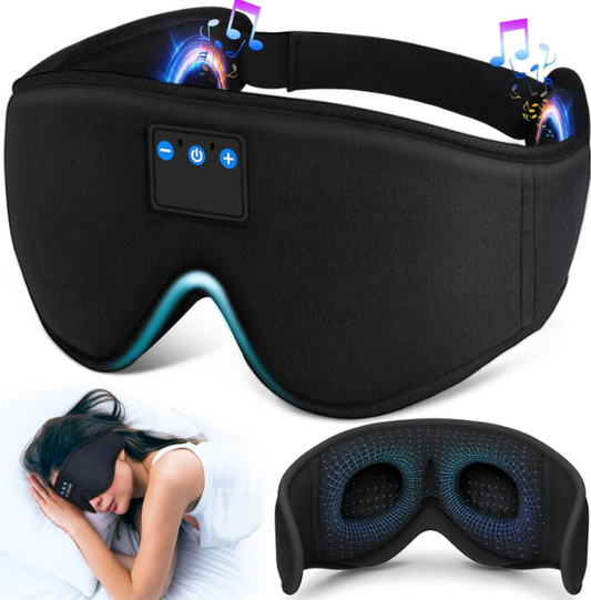 3D Eye Mask Music Play Sleeping Headphones with Built-In HD Speaker Mask for Sleep Headphones Bluetooth